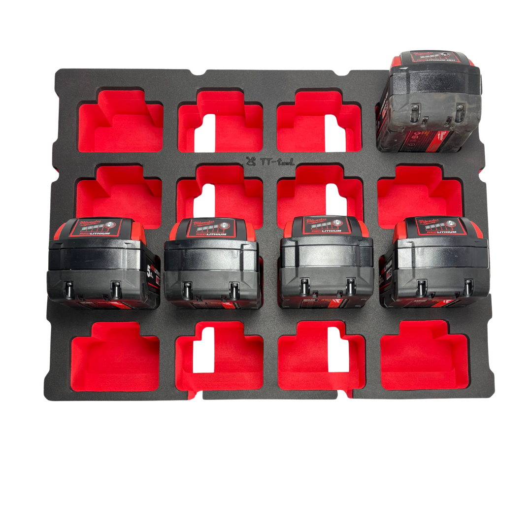 EVA foam Insert for Milwaukee M18 5.0Ah batteries