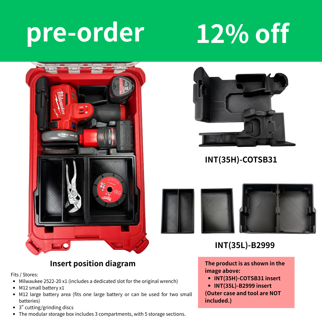 Milwaukee 2522-20 M12 FUEL™ 3" Compact Cut Off Tool + Modular storage box Insert. INT(35H)-COTSB31 & INT(35L)-B2999