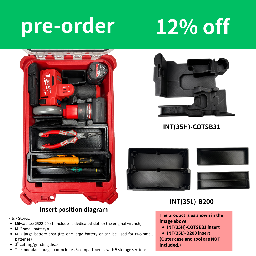 Milwaukee 2522-20 M12 FUEL™ 3" Compact Cut Off Tool + Modular storage box Insert. INT(35H)-COTSB31 & INT(35L)-B200