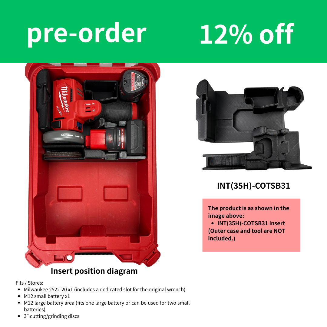 Milwaukee 2522-20 M12 FUEL™ 3" Compact Cut Off Tool + Modular storage box Insert. INT(35H)-COTSB31 & INT(35L)-B200