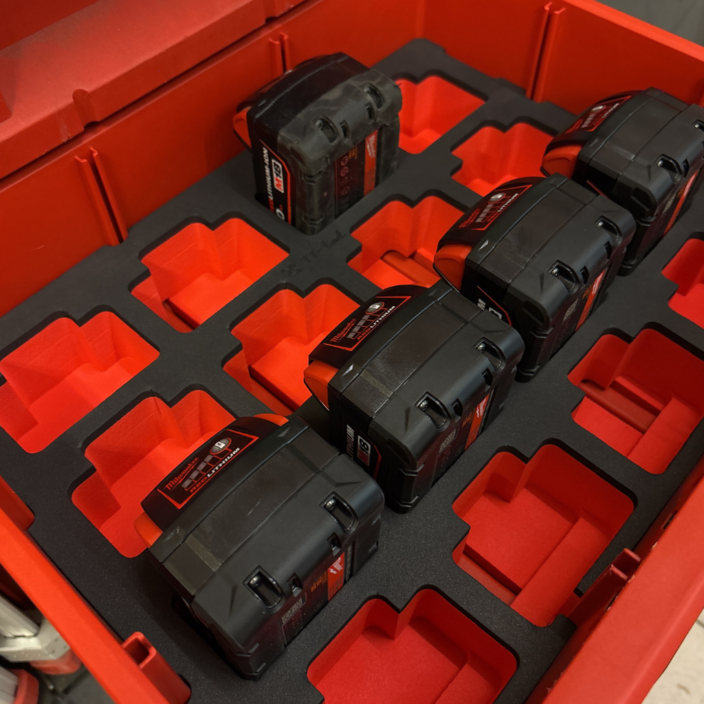 EVA foam Insert for Milwaukee M18 5.0Ah batteries