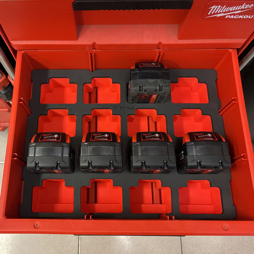 EVA foam Insert for Milwaukee M18 5.0Ah batteries