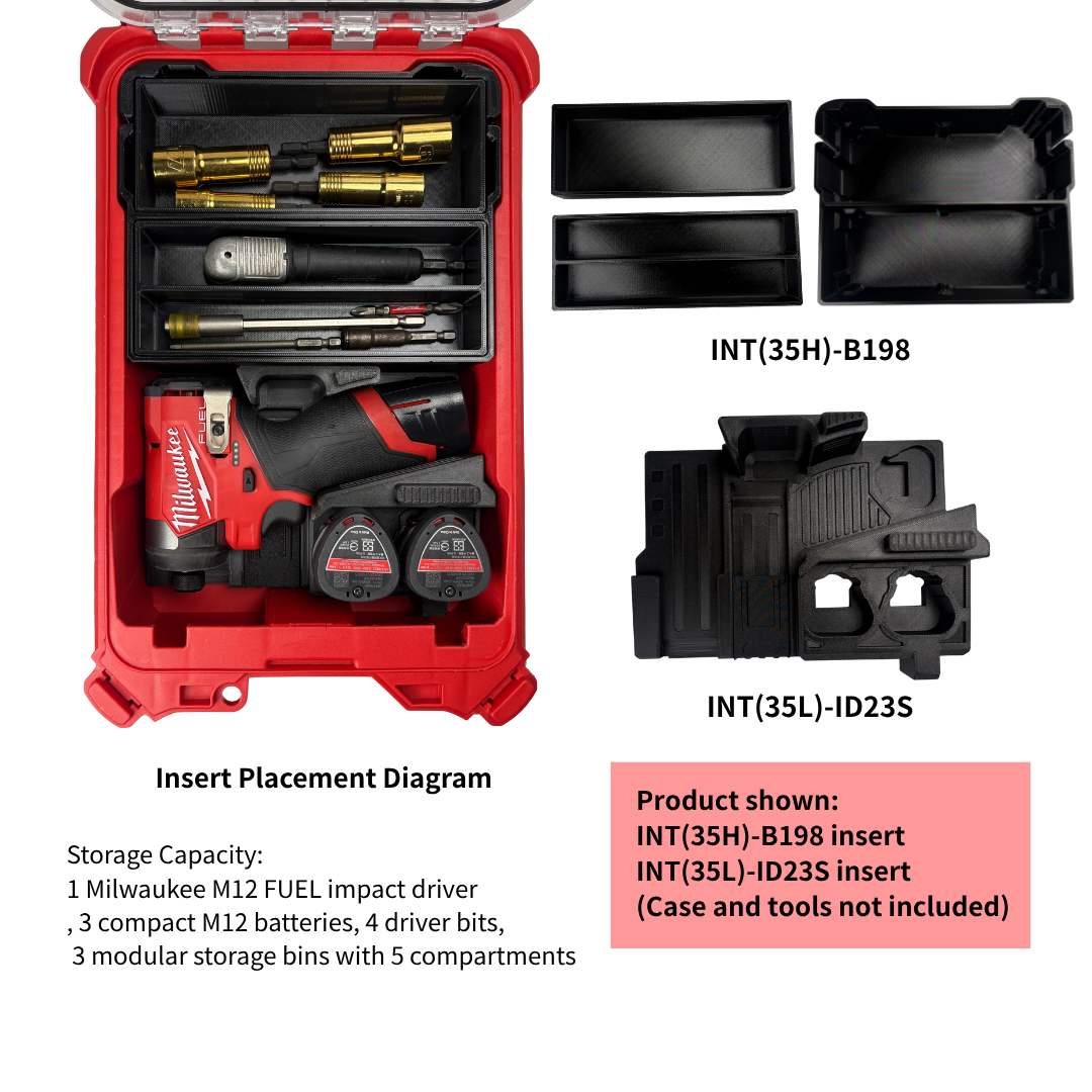 Combo Khay M12 Impact Driver + Ngăn Chứa B198
