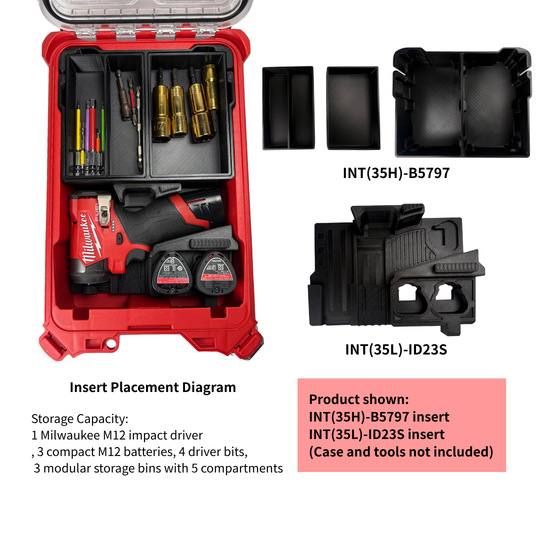 Combo Khay M12 Impact Driver + Ngăn Chứa B5797