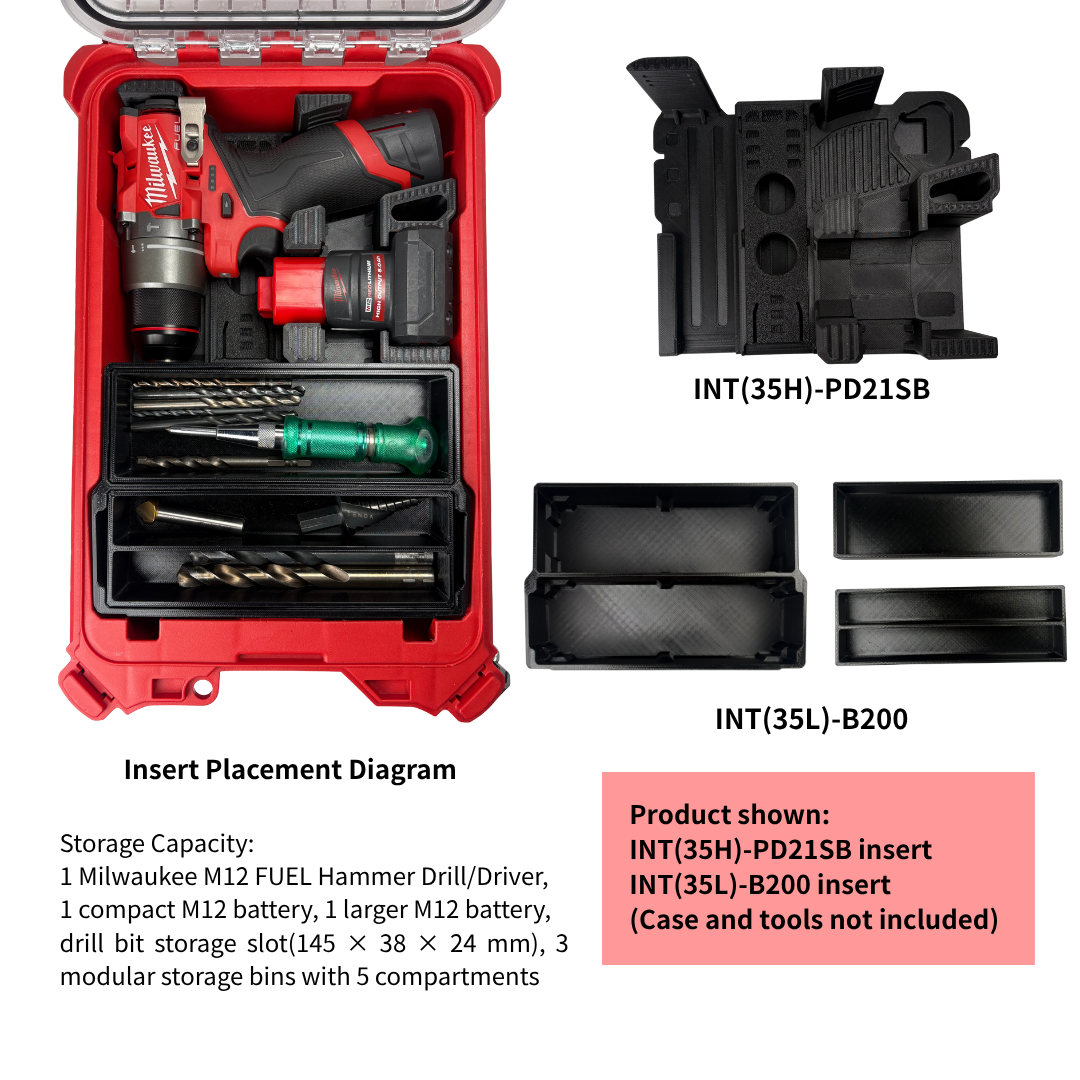 Combo Khay M12 Hammer Drill + Ngăn Chứa B200