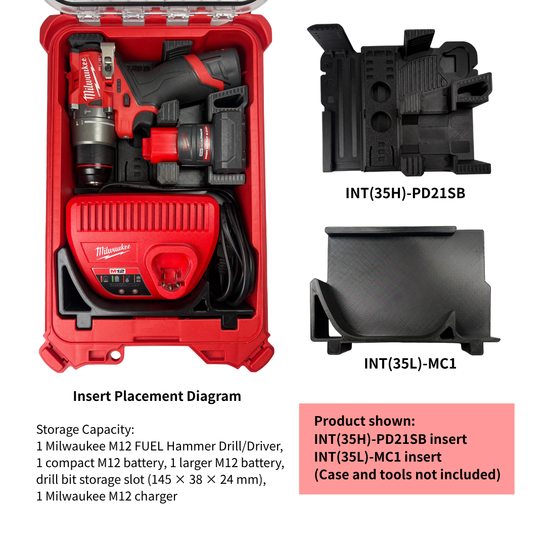Combo Khay M12 Hammer Drill + Sạc M12